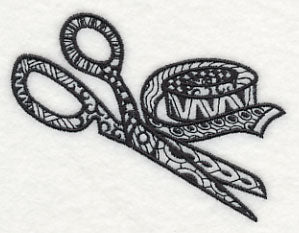 Scissors and Measuring Tape (Blackwork)