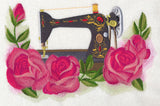 Sewing Machine with Roses in Watercolor