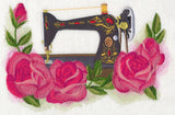Sewing Machine with Roses in Watercolor