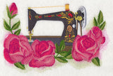 Sewing Machine with Roses in Watercolor