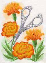 Scissors with Blooms in Watercolor