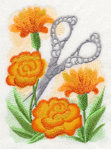 Scissors with Blooms in Watercolor