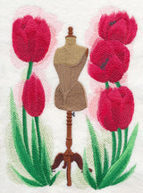 Dress Form with Tulips in Watercolor