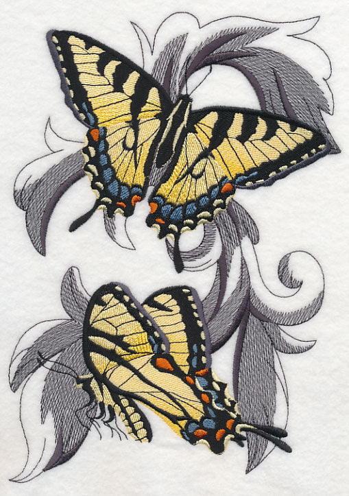 Tiger Swallowtails with Baroque Background
