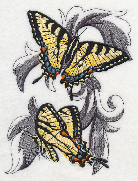 Tiger Swallowtails with Baroque Background