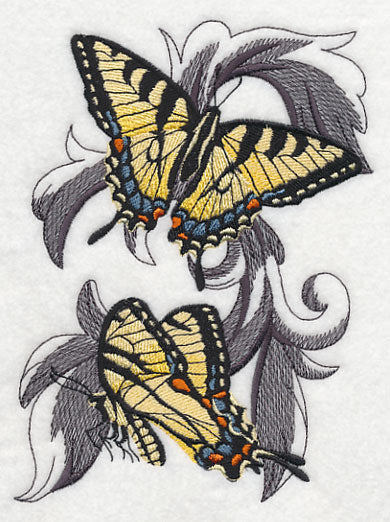 Tiger Swallowtails with Baroque Background