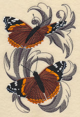 Red Admiral Butterflies with Baroque Background