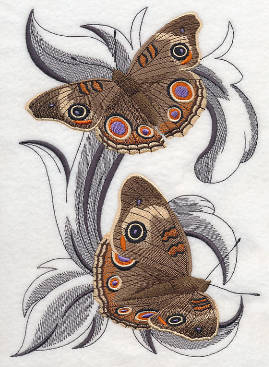 Common Buckeye Butterflies with Baroque Background