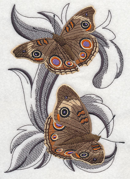 Common Buckeye Butterflies with Baroque Background
