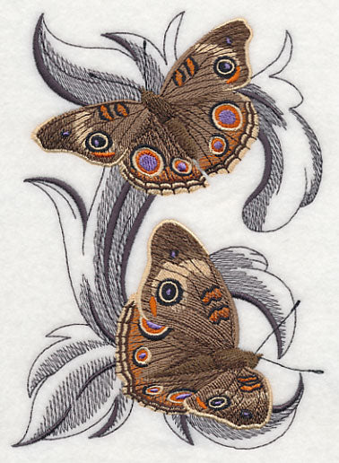 Common Buckeye Butterflies with Baroque Background