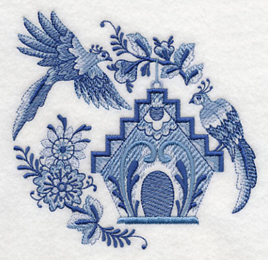 Delft Blue Birdhouse 3