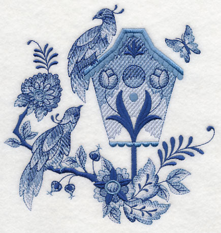 Delft Blue Birdhouse 4