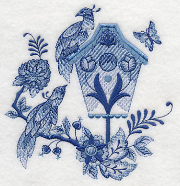 Delft Blue Birdhouse 4