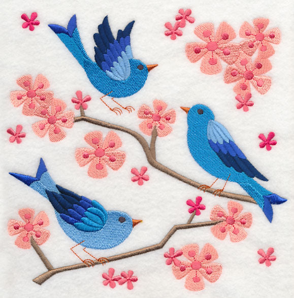 Summertime Bluebirds and Blooms 1