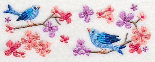 Summertime Bluebirds and Blooms Border