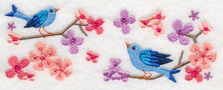 Summertime Bluebirds and Blooms Border