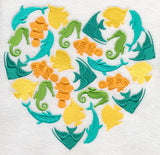 Sea Life Silhouette Heart