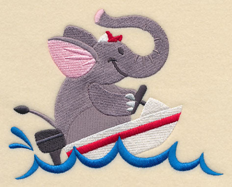 Ernie Elephant in a Speedboat
