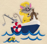 Katie Kitty in a Fishing Boat