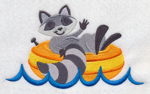 Rocky Raccoon in an Inner Tube