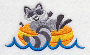 Rocky Raccoon in an Inner Tube