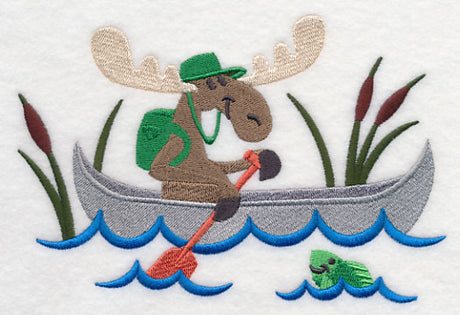 Mister Moose in a Canoe