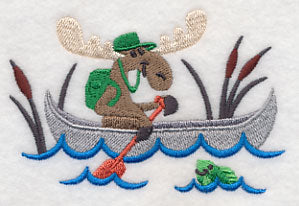 Mister Moose in a Canoe