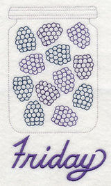 Canned Blackberries on Friday (Redwork)