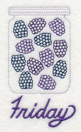 Canned Blackberries on Friday (Redwork)