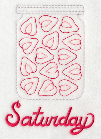 Canned Strawberries on Saturday (Redwork)