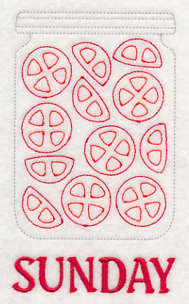 Canned Tomatoes on Sunday (Redwork)