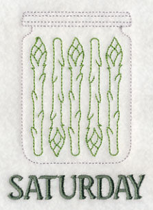 Canned Asparagus on Saturday (Redwork)