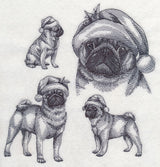 Pugs with Santa Hats Sketch