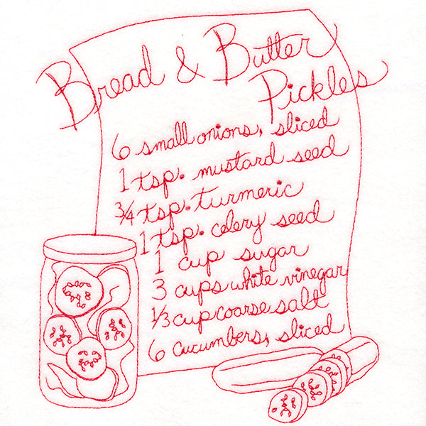 Bread and Butter Pickles (Redwork)