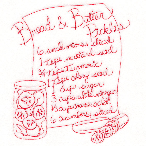 Bread and Butter Pickles (Redwork)