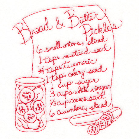 Bread and Butter Pickles (Redwork)