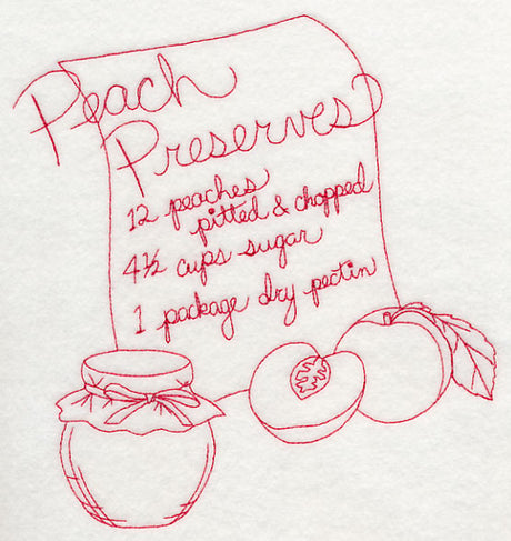 Peach Preserves (Redwork)