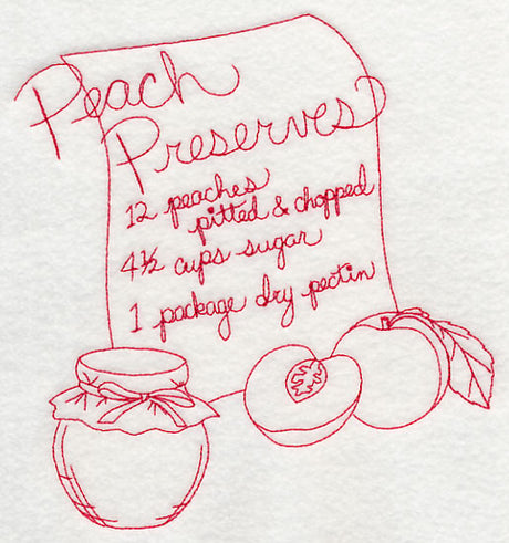 Peach Preserves (Redwork)