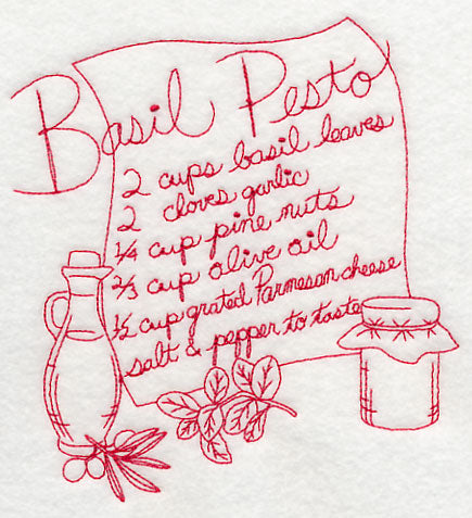 Basil Pesto (Redwork)