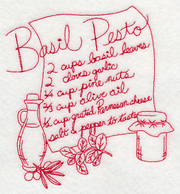 Basil Pesto (Redwork)