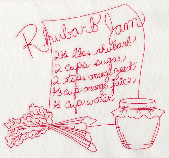 Rhubarb Jam (Redwork)