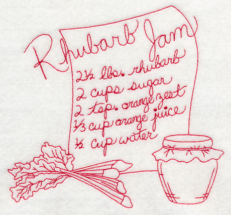 Rhubarb Jam (Redwork)