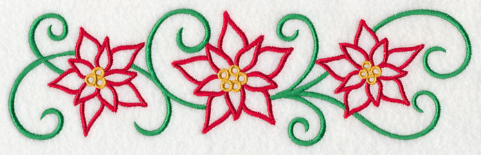 Art Nouveau Pretty Poinsettias Border