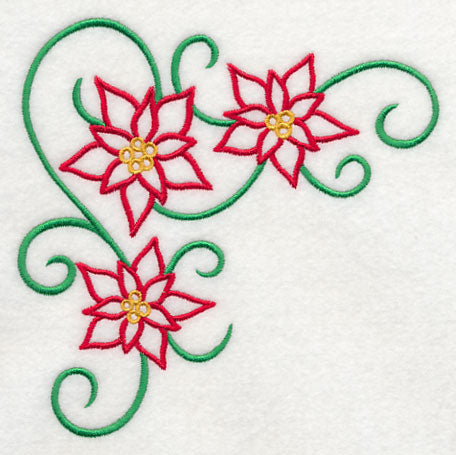 Art Nouveau Pretty Poinsettias Corner