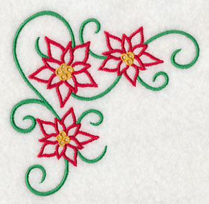 Art Nouveau Pretty Poinsettias Corner