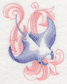 Manta Ray with Baroque Background