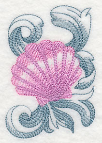 Clamshell with Baroque Background