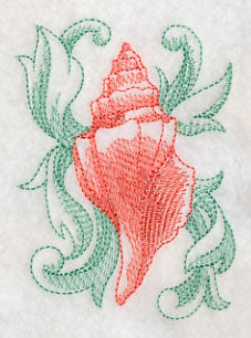Conch Shell with Baroque Background