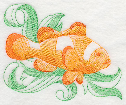Clownfish with Baroque Background