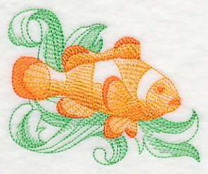 Clownfish with Baroque Background